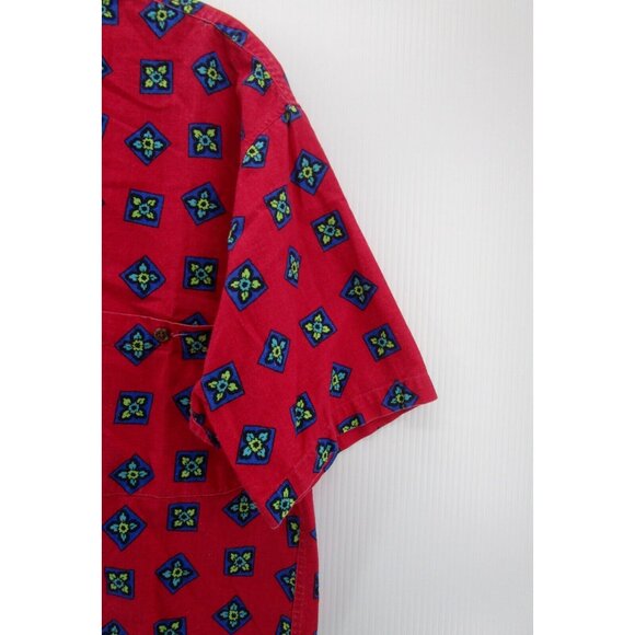 VINTAGE St Johns Bay Shirt Medium 90s Button Down Hawaiian Floral Camp - Picture 3 of 10